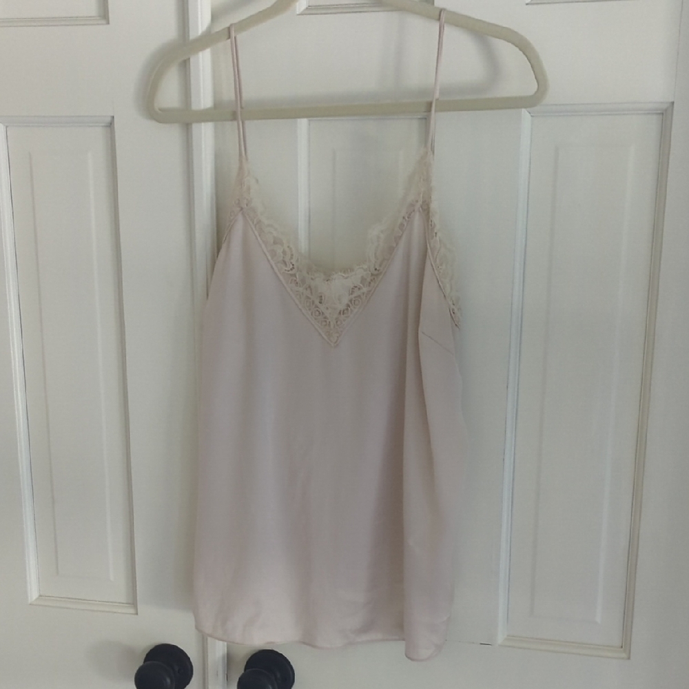 H&M Cream Lace Trim Camisole Top